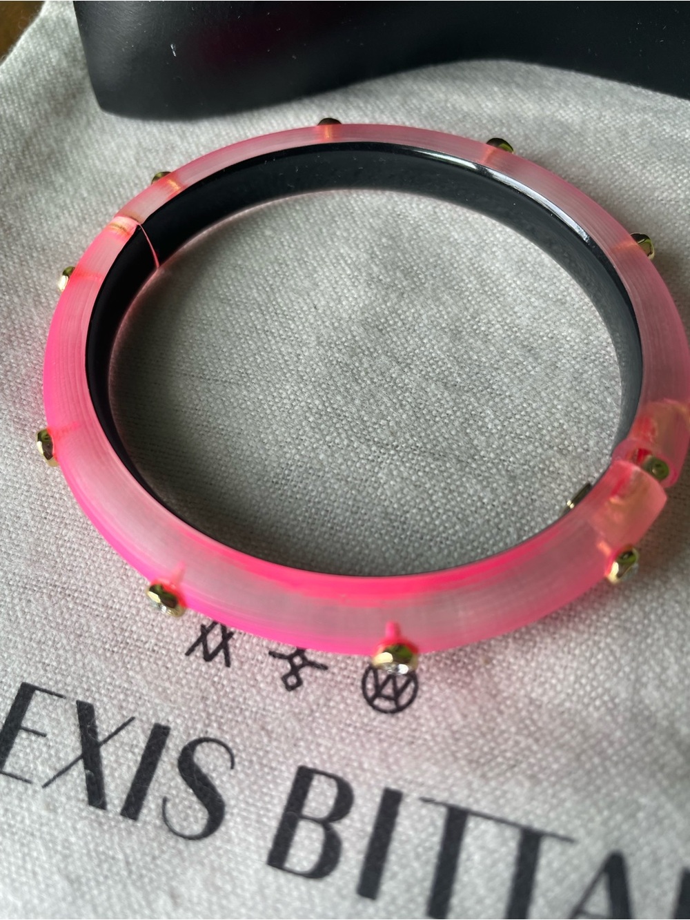 Alexis Bittar | Crystal Stud Hinge Bracelet in Rose Gold Lucite